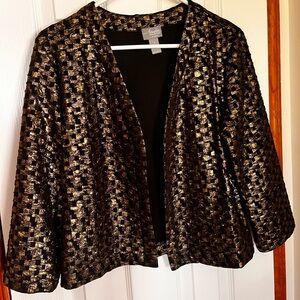 Chico's Black and Gold Textured Blazer